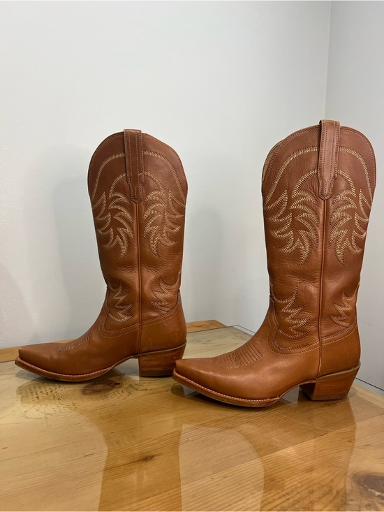 Tecovas Shoes - Tecovas Annie Caramel Brown Leather Western Heeled Boots size 8.5